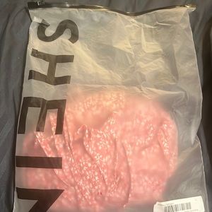 LG Paisley pink n white Shein above the knee dress.